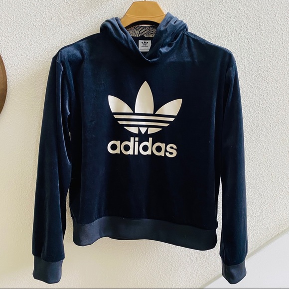 adidas zebra crop hoodie